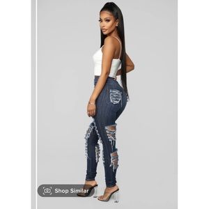 Sexy Alter Ego High waisted distressed Dark Denim Jeans